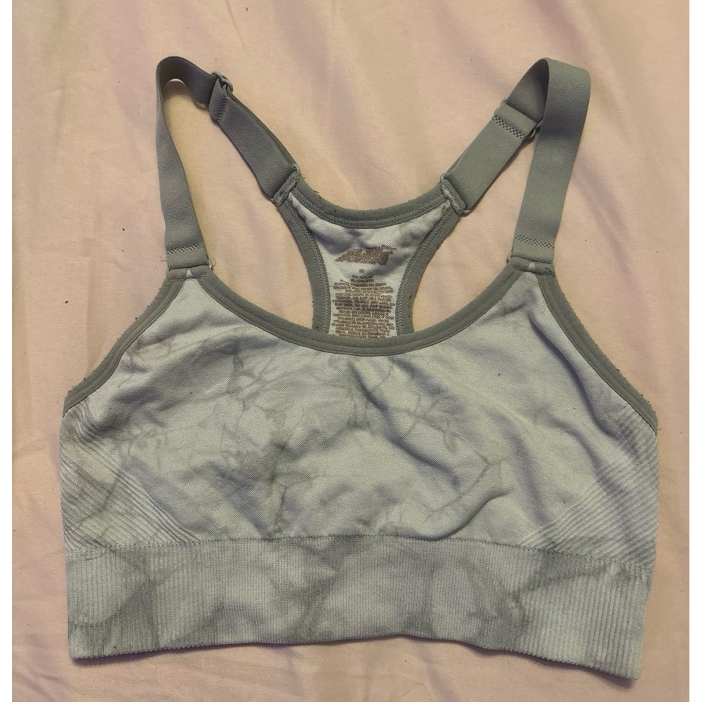 Avia Women's Grey Marble‎ Print Low Impact Sports Bra, Size Medium